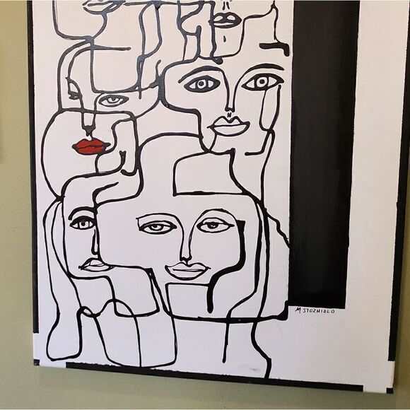 Abstract Artwork Contemporary Black & White - Picture 4 of 4